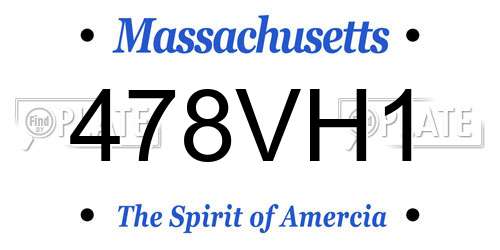 478VH1 Massachusetts License Plate