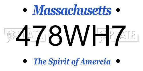 478WH7 Massachusetts License Plate