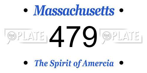479 Massachusetts License Plate