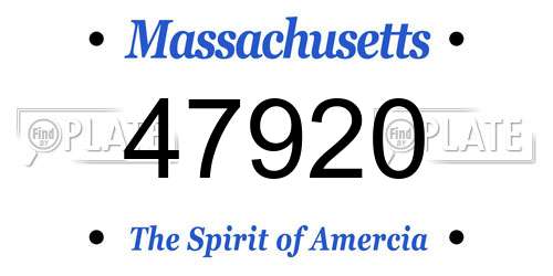47920 Massachusetts License Plate