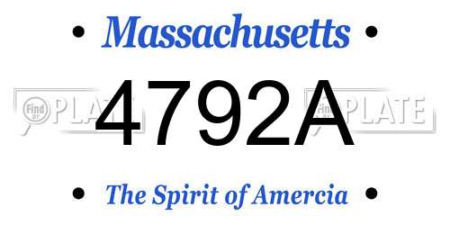 4792A Massachusetts License Plate