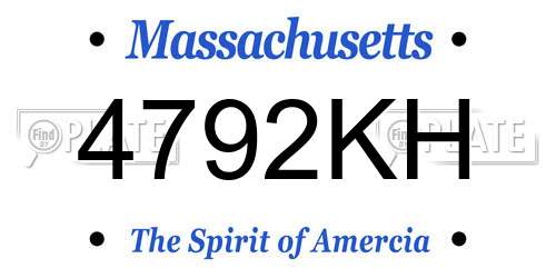 4792KH Massachusetts License Plate