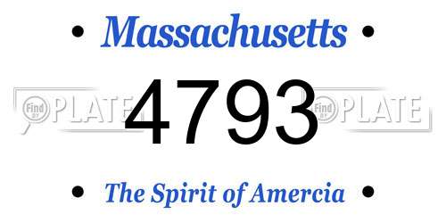 4793 Massachusetts License Plate