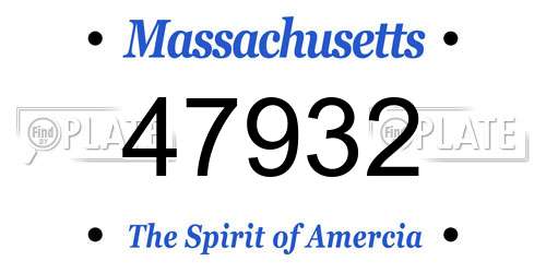 47932 Massachusetts License Plate