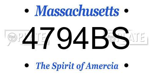 4794BS Massachusetts License Plate