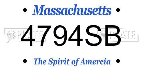 4794SB Massachusetts License Plate
