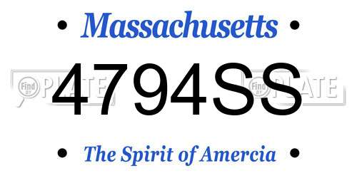 4794SS Massachusetts License Plate