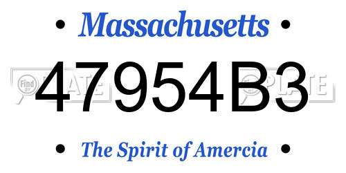 47954B3 Massachusetts License Plate