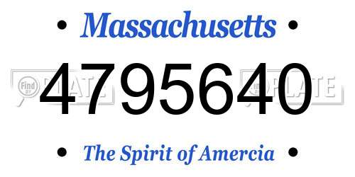 4795640 Massachusetts License Plate