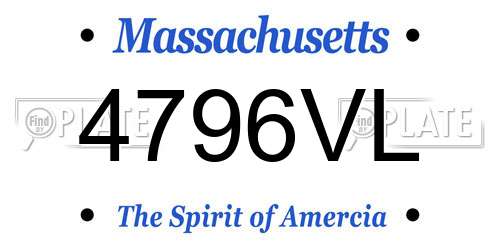4796VL Massachusetts License Plate