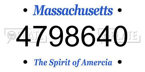 4798640 Massachusetts License Plate