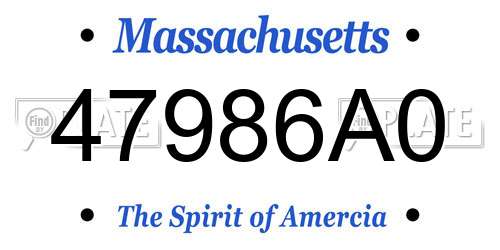 47986A0 Massachusetts License Plate