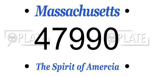 47990 Massachusetts License Plate