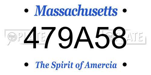 479A58 Massachusetts License Plate