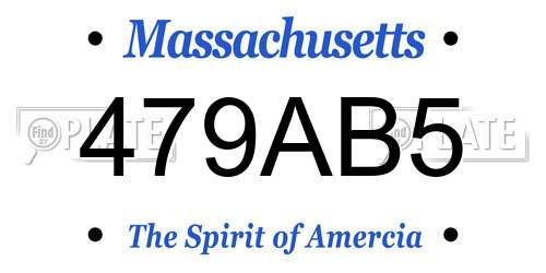 479AB5 Massachusetts License Plate