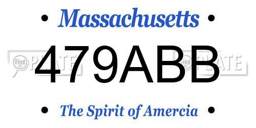 479ABB Massachusetts License Plate
