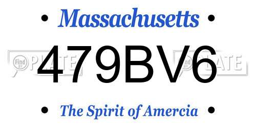 479BV6 Massachusetts License Plate