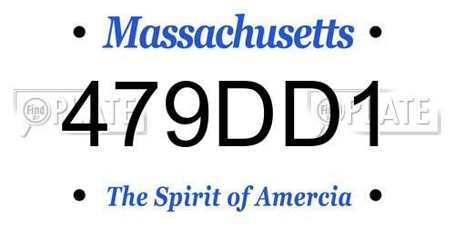 479DD1 Massachusetts License Plate