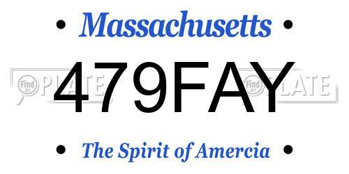 479FAY Massachusetts License Plate