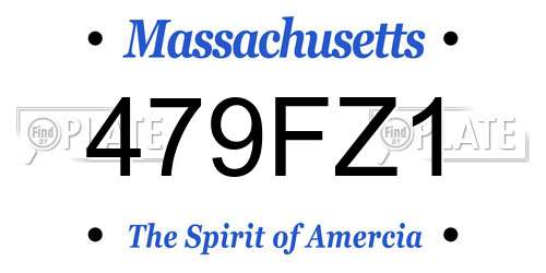 479FZ1 Massachusetts License Plate