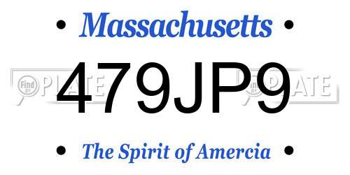 479JP9 Massachusetts License Plate