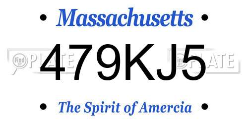 479KJ5 Massachusetts License Plate