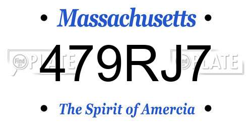 479RJ7 Massachusetts License Plate