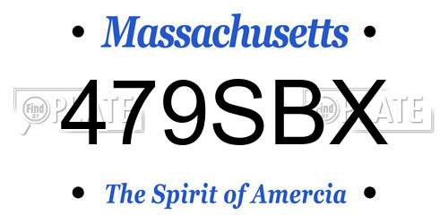 479SBX Massachusetts License Plate