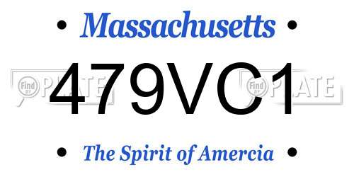 479VC1 Massachusetts License Plate