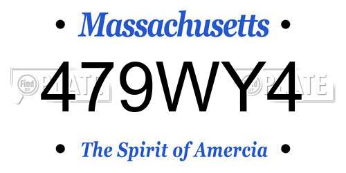 479WY4 Massachusetts License Plate
