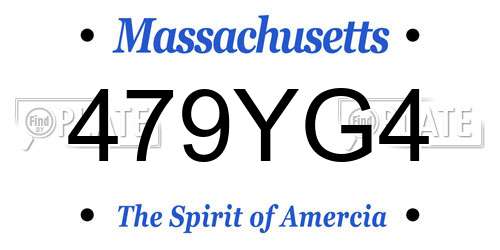 479YG4 Massachusetts License Plate
