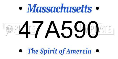 47A590 Massachusetts License Plate
