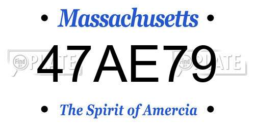 47AE79 Massachusetts License Plate