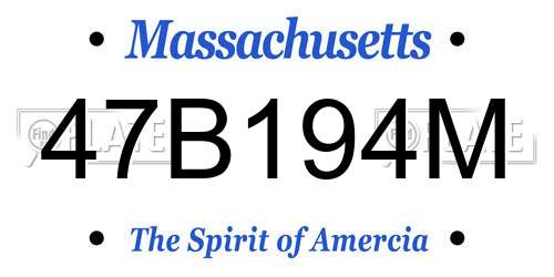 47B194M Massachusetts License Plate