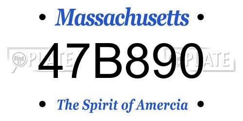 47B890 Massachusetts License Plate
