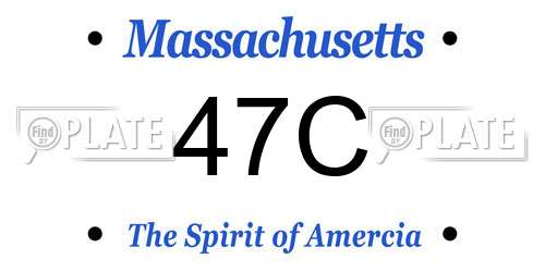 47C Massachusetts License Plate