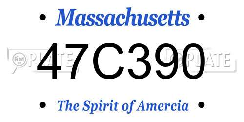 47C390 Massachusetts License Plate
