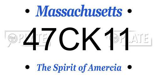 47CK11 Massachusetts License Plate