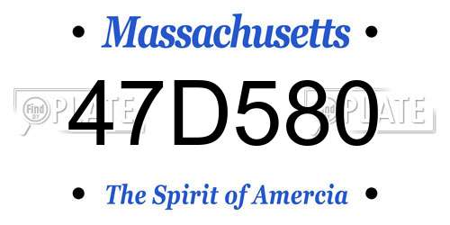 47D580 Massachusetts License Plate