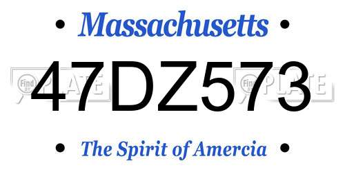 47DZ573 Massachusetts License Plate
