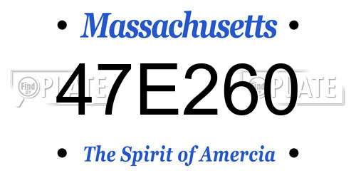 47E260 Massachusetts License Plate