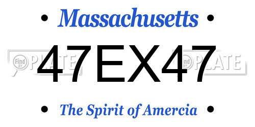 47EX47 Massachusetts License Plate