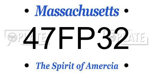 47FP32 Massachusetts License Plate
