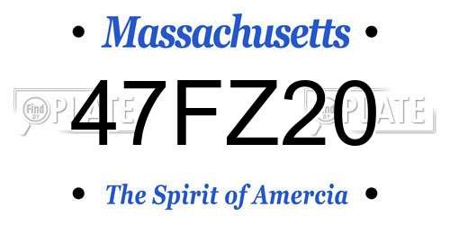 47FZ20 Massachusetts License Plate