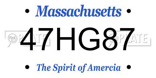 47HG87 Massachusetts License Plate