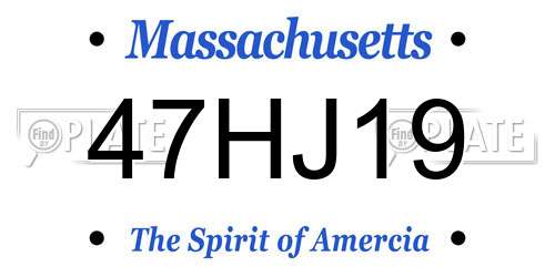 47HJ19 Massachusetts License Plate