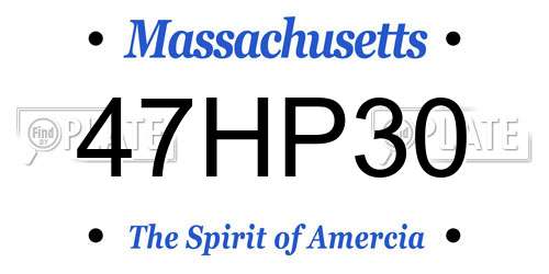 47HP30 Massachusetts License Plate