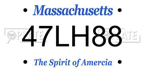 47LH88 Massachusetts License Plate