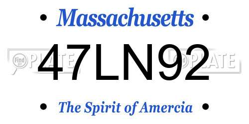 47LN92 Massachusetts License Plate