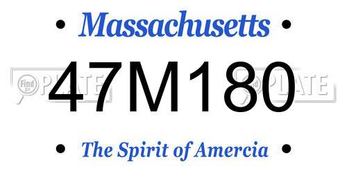 47M180 Massachusetts License Plate
